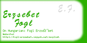 erzsebet fogl business card